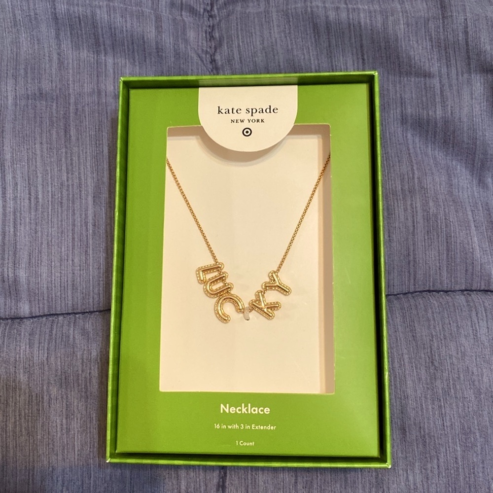 Kate Spade for Target Gold Lucky  Bubble Necklace in Green Gift Box NWT